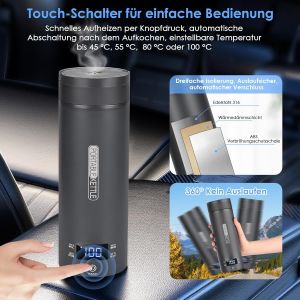 Bouilloire Électrique Portable De Voyage, 450 Ml, Avec 4 Régulateurs De Température, Arrêt Automatique Et Protection À Sec, En Acier Inoxydable 316, 4 Régulateurs De Température, B[BOU9180722] - Neuf