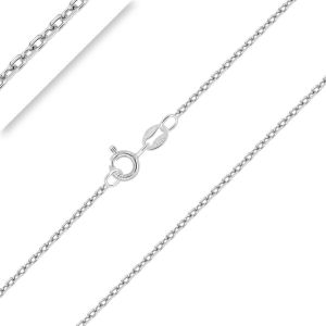 Kal-- Collier - Chaîne Argent 925/1000 - Maille Forçat Diamantée - Finition Rhodié - Largeur : 1.5 Mm - Neuf