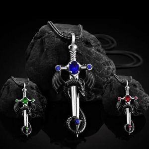 Mode Hommes Cr&eacute;atif Dragon Collier Punk Animal Dragon Pendentif Hip Hop Colliers Pour Hommes Animal Bijoux Cadeau D'anniversaire - Neuf