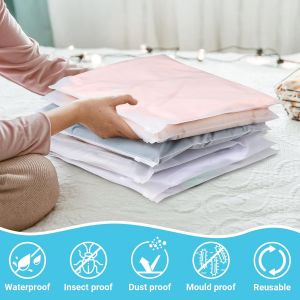 Sjzg-Grand Sac De Rangement, 50 Pi&egrave;ces 40 * 35cm Pochette Plastique Zipp&eacute;e, Sac Herm&eacute;tique Vetement, Pour Chaussures, Manteau, Rangement Pour Valise (Sans Trous De Ventilation) - Neuf