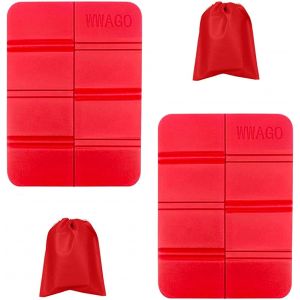 ERYI-Tapis De Camping Pliable 2 Pièces Coussin Exterieur Impermeable Coussins Mousse Portable Thermique Pour Randonnée Jardin Plage Pique-Nique Stade, Rouge - Neuf