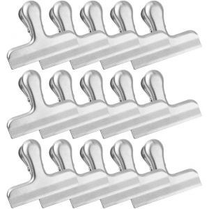 Kal-15 Pcs Pinces Sachets Alimentaires - Pinces En Acier Inoxydable Pince Conservation Alimentaire Pour Étanches À L'air Sac À Frites, Sacs À Café, Pain, Cuisine, Maison, Bureau - 7.6cm - Neuf