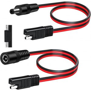 14AWG Fiche SAE vers Connecteurs DC 5,5 x 2,5mm,SAE vers DC Connecteur d'alimentation,12V SAE Connecteurs Câble DC pour Panneaux solaires et la Batterie de Voiture RV,etc (60cm/1Paire) - Neuf