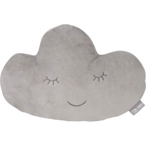 Trahoo-Coussin Décoratif Pour Chambre D'enfant En Forme De Nuage Style - 32 X 19 Cm - Oreiller Bébé En Peluche - Visage Souriant Brodé - Gris Argenté - Neuf