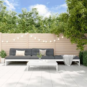 Prolenta Premium - Salon De Jardin 4 Pcs Avec Coussins Blanc Bois Massif - Neuf