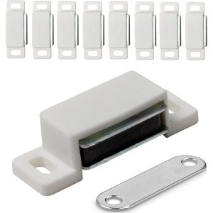 Loquets Magnetiques de Porte pour Meuble, Portes, Armoires 10 pi&egrave;ces Fermeture Magn&eacute;tique avec Aimants pour Placards et Cabinets Charni&egrave;res Magn&eacute;tiques Blanc - Neuf