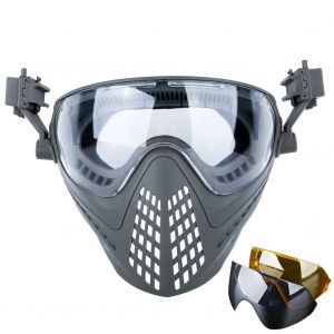 Casque Amovible, Visiere, Verres De Lunettes Remplacables, Pour La Chasse Cs, Le Cyclisme En Plein Air, Gris - Neuf
