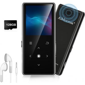 CHECARZHN--NO1-Lecteur Mp3 128 Go Avec Bluetooth 5.2, Lecteur De Musique Avec Haut-Parleur Hd Intégré, Radio Fm, Enregistreur Vocal, Son Hifi, Fonction E-Book, Écouteurs Inclus - Neuf