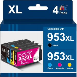 953XL Lot de 4 Cartouches d'encre Compatibles avec Cartouche HP 953 XL Pack Compatible avec HP Officejet Pro 7740 7720 8720 8710 8715 8718 8725 8210 8730 7730 8728 8719,Noir Cyan Magenta Jaune - Neuf