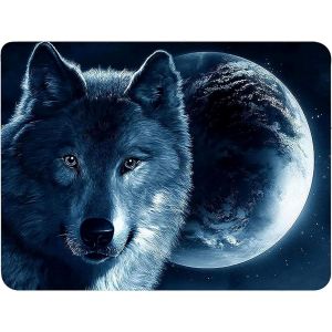 KAL-Tapis De Souris S 24 X 20 Cm, Petit Mouse Pad, Motif Loup, Tapis De Souris En Tissu, Antidérapant, Silencieux, Le Jeu Vidéo, Bureau, Home Office, Lavable, Enroulable, Découpé Au Laser - Neuf