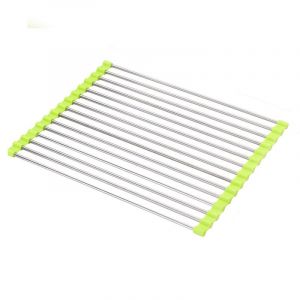 Égouttoir À Vaisselle Pliable En Acier Inoxydable Pour Plan De Travail, 47 X 28 Cm, Vert - Neuf