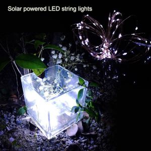 Hjlian Guirlande Lumineuse Solaire 60 Led, Ideale Pour La Decoration De La Maison, Du Jardin Ou Des Fetes, Blanche - Neuf