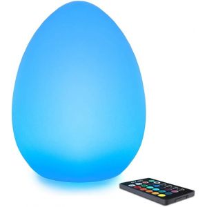 28cm Led D'oeuf Lumineuse Lampe De Chevet Avec Télécommande Sans Fil, Rechargeable Lampe De Table Avec Changement De Couleurs & 16 Lumière C Dimmable Pour Votre Chambre - Neuf