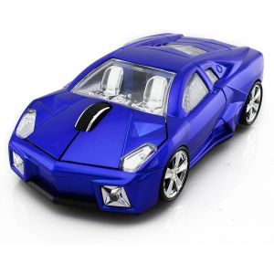 Souris Optique 3D sans Fil en Forme de Voiture de Sport, Souris Ergonomique pour Ordinateur Portable LBJN (Bleu) - Neuf