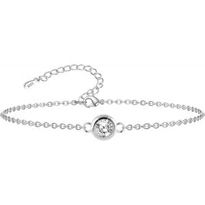 Tianyi-Bracelet Femme Or/Argent Avec Ronde Zirconium, Plaqué En Or 14 Carats, Réglable Bracelet, Chaîne D'amitié, Bijoux Cadeaux Pour Femmes, Filles - Neuf