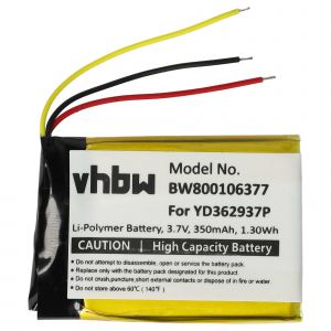 vhbw Batterie compatible avec GoPro HERO 3, ARMTE-002, HERO 4, HERO 3+ t&eacute;l&eacute;commande remote control (350mAh, 3,7V, Li-polym&egrave;re) - Neuf