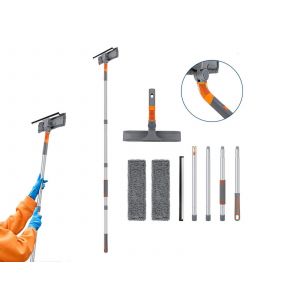 Kit de nettoyage de vitres avec raclette, chiffons en microfibre et rallonges - Neuf