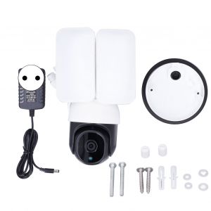 Camera de securite PTZ intelligente avec projecteur IA, 1080p, panoramique a 355 degres, pour exterieur, AC100-240 V, pour maison, magasin, ecole, prise UE - Neuf