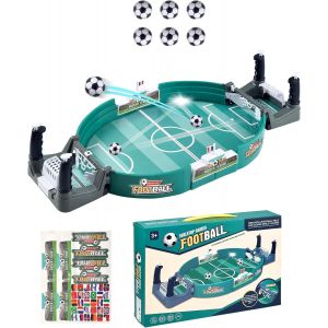 ERYI-Ablumen Jeu De Baby Foot Mini Familial Pour Deux - Jouet De Football De Table Pour Enfants Dès 4 Ans Avec 6 Balles, Cadeau Parfait Pour Anniversaire Ou Famille (Vert) - Neuf