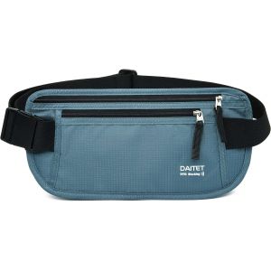 nzqaf-Money Belt - Porte-passeport sécurisé et caché avec blocage RFID, Noir/turquoise, Blocage RFID et largeur de la ceinture : 3,7 cm - Neuf