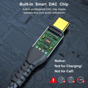 Usb C To 3.5mm Aux Audio Jack Cable 4ft Type C To 3.5mm Car Stereo Headphone Adapter Compatible With Iphone 15 Pro Max 15 Plus,Ipad Pro,Galaxy S23 S22 S21. - Neuf