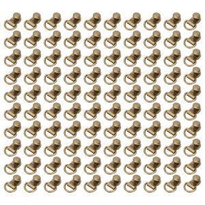 100 Ensembles Crochet &Agrave; Lacets Dring Oeillet Boucle En Laiton Chaussure En Cuir Sac Diy Rivet Outil Bronze 9x14mm - Neuf