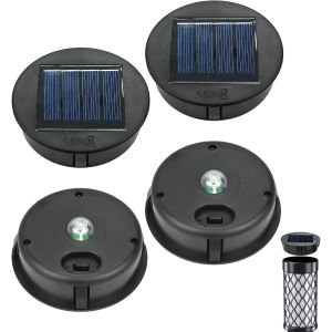 KAL-Lot De 4 Lampes Solaires De Rechange Pour Lampes Solaires À Led - 8 Cm - Ip44 - Pour Lanternes Suspendues Extérieures, Lumières À Faire Soi-Même, Décoration De Cour - Neuf