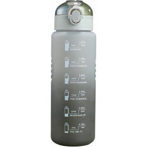 Shiba-Bouteille D'eau De 1 L Avec Paille Et Marquage Du Temps - 1 L - Grande Bouteille D'eau En Plastique Sans Bpa - Anti-Fuite - [5 - Neuf
