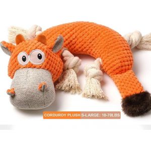 Jouet Pour Chien Hippopotame En Peluche Durable Avec Pattes En Corde - Grinçant, Froissé, Imperméable, Pour Petits Et Grands Chiens - Parfait Pour Mâcher Et Jouer - Neuf