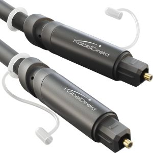 Cable Optique Audio Avec 0% De Perte De Signal Et Capuchon De Protection-1,5m-C&acirc;ble Toslink Vers Toslink (C&acirc;ble Fibre Optique Pour Home Cin&eacute;ma,Amplificateurs,Ps4,Xbox,S/Pdif) - Neuf