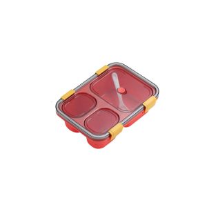 Bo&icirc;te &Agrave; Lunch Bento Micro-Ondable Avec Compartiments - Rouge - Neuf