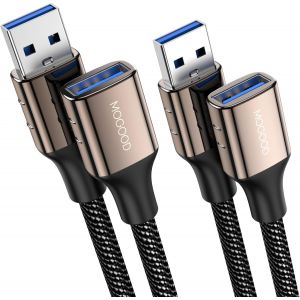 JGD-C&acirc;ble Rallonge USB 3.0 1M+1M, C&acirc;ble Extension USB 3.0 M&acirc;le A vers Femelle A 5Gbps Compatible avec Clavier, PlayStation, Xbox, Lecteur Flash, Imprimante, Appareil Photo,etc - Neuf
