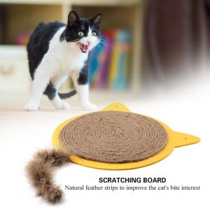 Hjlian Tapis A Gratter En Corde De Sisal Avec Motif De Bois De Cerf Pour Chat (Jaune) - Neuf