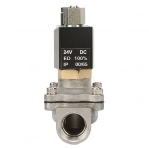 Electrovanne electrique 2S-200-20 G3/4" normalement ouverte en acier inoxydable pour eau et air (DC24 V) - Neuf