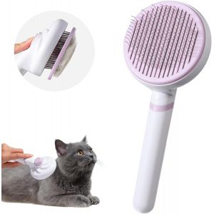 (Violet) Brosse Pour Chien Et Chat, Brosse Pour Chaton, Brosse Autonettoyante Pour Animaux De Compagnie, Peignes De Massage Pour Chats Et Chiens À Poils Courts, Moyens Et Longs - Neuf