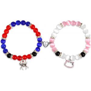 Kal-Bracelets Assortis,Bracelets Relationnels,2pcs Bracelets Magn&eacute;tiques Pour Couple,Bracelet Pour Petit Ami Petite Amie,Cadeau Mode Pour La Saint-Valentin - Neuf