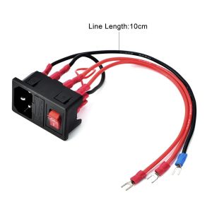 MEVRONISSHOP-Interrupteur D'alimentation pour Imprimante 3D, Prise Alimentation 3 Broches de Type U 10A 220V/110V, Interrupteur à Bascule Prise de Courant Prise de Module D'entrée avec un Fusible - Neuf