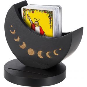 Chenquansarl-Support De Cartes De Tarot En Bois Support De Phases De Lune Pr&eacute;sentation Du Jeu De Tarot Porte -Cartes D&eacute;coration Pour La Maison Ou Le Bureau (10x10cm) - Neuf