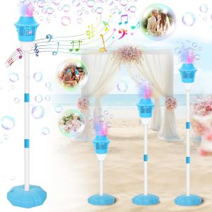 Automatic Bubble Machine,Bubble Blower for Kids,Wedding Soap Bubble Machine with 20 Refill Bags,Standing Bubble Machine for Birthday,Christmas (Blue) - Neuf