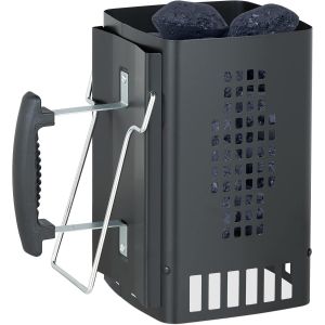Ulteronixshop-Chemin&eacute;e d'allumage, avec poign&eacute;e de s&eacute;curit&eacute; & Support Maintien, HLP : 27 x 28 x 17 cm, pour Barbecue, Noir - Neuf