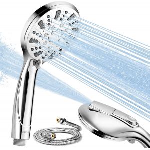 JGD-Pommeau de douche haute pression et tuyau 1,8 m, 6 modes de pulv&eacute;risation, puissant pommeau de douche &agrave; main avec fonction Power Wash int&eacute;gr&eacute;e pour nettoyer baignoire, carrelage, animaux de - Neuf