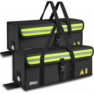 Subzonal-Ebike Sac De Batterie, 2 Pcs Sacs De Batterie Ignifuge Jusqu'&agrave; 2300 &deg;C, 8 Couches De Bo&icirc;te Anti-Feu, &Eacute;tanche Sac Antid&eacute;flagrant Lipo, Pour Charger Transporter Stocker, 51x16x16cm - Neuf