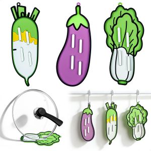 Kalanka-Repose Cuill&egrave;re Cuisine, 3 Pi&egrave;ces Porte Couvercle, Support Couvercle Casserole Antid&eacute;rapant, Tapis Egouttoir Vaisselle Pour Ustensiles Cuisine, Facile &Agrave; Nettoyer, D&eacute;cor Plan Travail Et Murale - Neuf