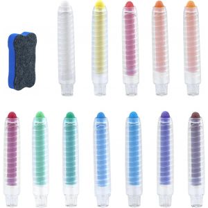 KALANKA-Lot de 12 crayons à craie pour tableau noir, lavables, non toxiques, solubles dans l'eau pour tableau noir, enfants, dessin, écriture - Neuf