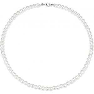 Kal-1 Pi&egrave;ce 6 Mm Collier De Perles Pour Hommes Colliers Hommes Faux Collier De Perles 18 Pouces De Longueur Collier De Perles Collier Ras Du Cou Collier De Perles Blanches Bijoux Pour Hommes - Neuf