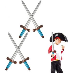 KAL-4 Pi&egrave;ces &Eacute;p&eacute;es Gonflables Jouet &Eacute;p&eacute;e, Pirate Epee Enfant, Plastique Epee Mousse Ep&eacute;e Gonflable Chevalier Pour F&ecirc;te Th&egrave;me Anniversaire Costume Cosplay Fournitures D&eacute;corations (A) - Neuf