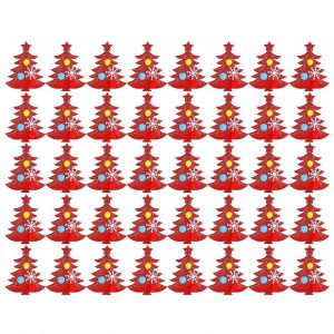 40pcs Rouge D&eacute;coration De No&euml;l Bricolage Arbre De No&euml;l Patch Suspendu Arbre Accessoire D&eacute;cor De F&ecirc;te - Neuf