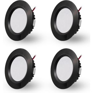 Spot Led Encastrable 230v 3w, Led Spot Etanche Salle De Bain Ip44, Spots De Plafond Trou &iquest;55-58mm, Extra Plat 15mm, Spots Encastr&eacute;s Pour Cuisine Chambre, Lot De 4 (Noir Blanc Chaud 3000k) - Neuf
