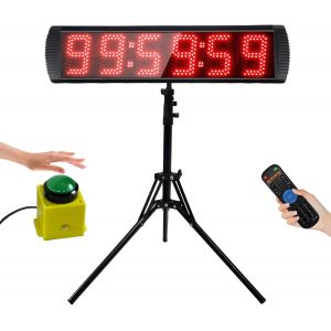 Ulteronixshop-Timer Sport, Chronom&egrave;tre avec T&eacute;L&eacute;Commande, Compte &agrave; Rebours, Luminosit&eacute; R&eacute;Glable Chronom&egrave;Tre Sport avec Tr&eacute;pied, Horloge Murale Numerique 5'' Chiffre LED, Minuteur Fitness pour Home Gy - Neuf