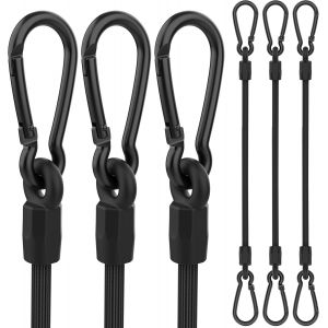 Eryi-Lot De 6 Tendeurs Élastiques Avec Mousquetons, 30 Cm, Courts Et Résistants Avec Crochets, Noirs Avec Clips Aux Deux Extrémités Pour Camping, Bâches, Porte-Vélos, Tente, Voiture - Neuf